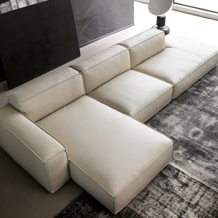 Lance Modern Beige Leather Sectional