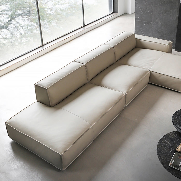 Lance Modern Beige Leather Sectional
