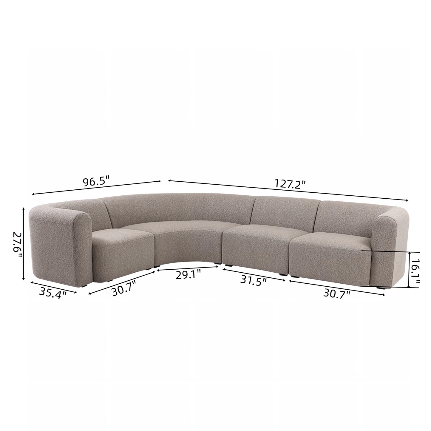 Stone Gray L Shaped Modular Sectional