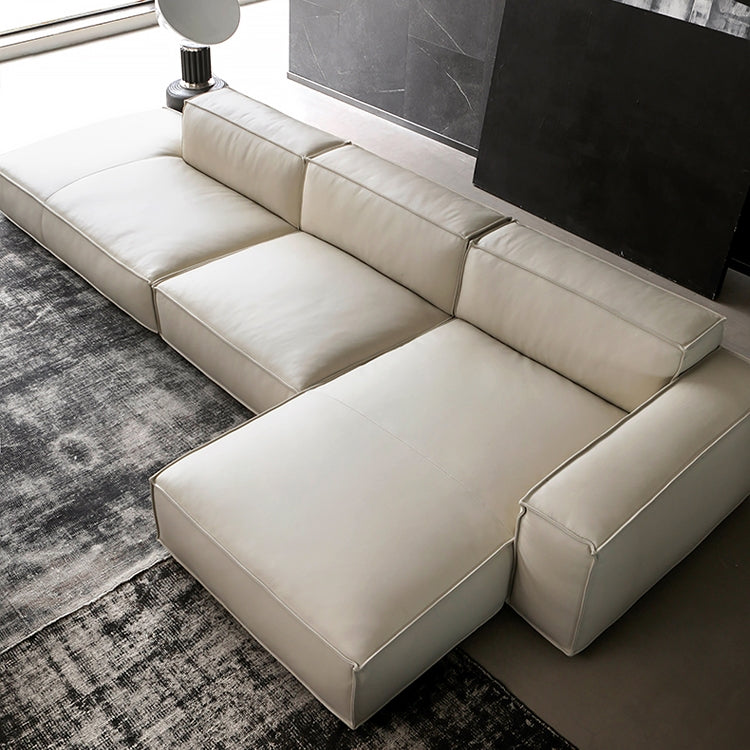 Lance Modern Beige Leather Sectional