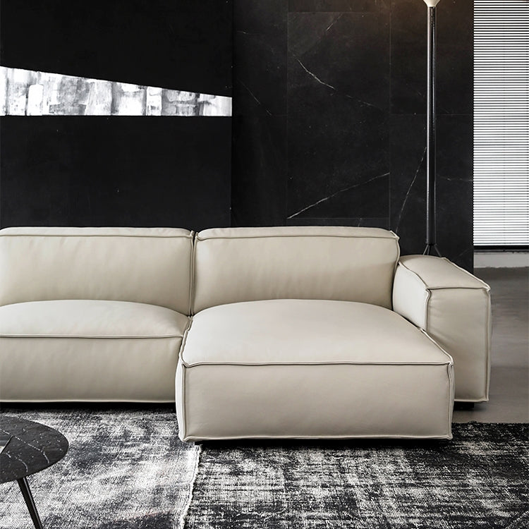 Lance Modern Beige Leather Sectional