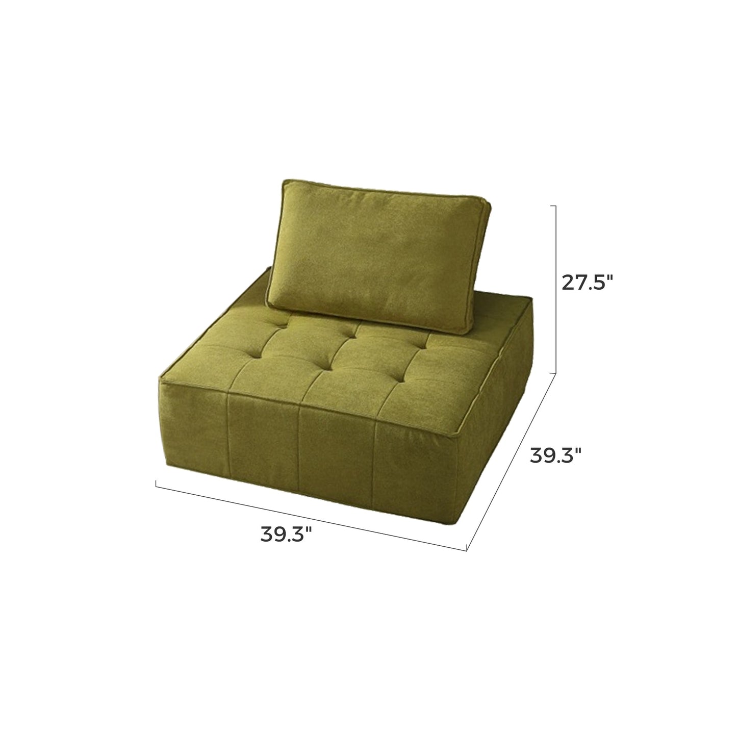 Minimalist Cube Modular Velvet Compressed Sofa