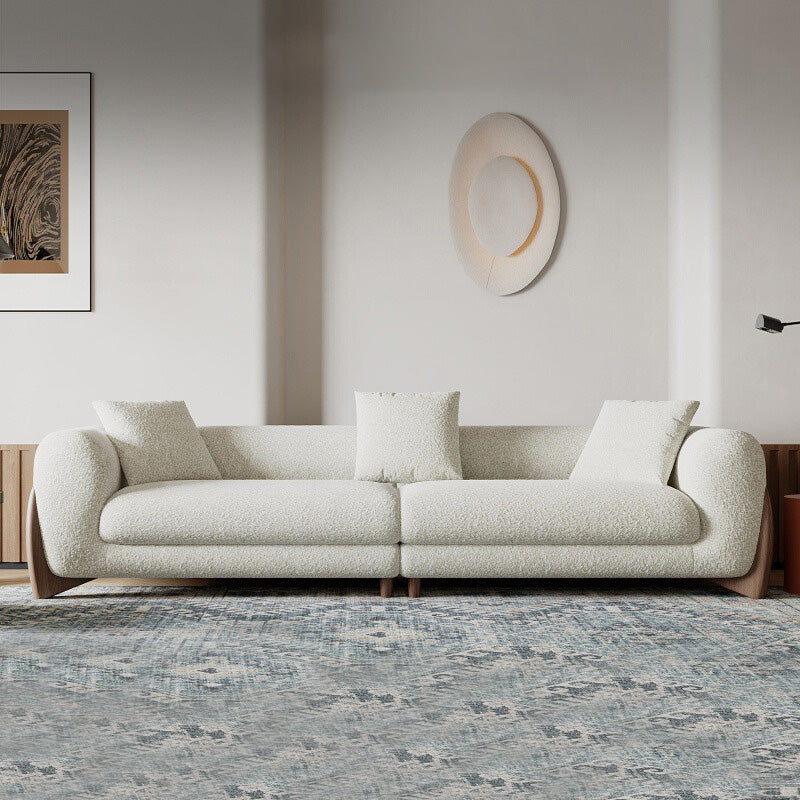Lamb Wool Cream Style Sofa