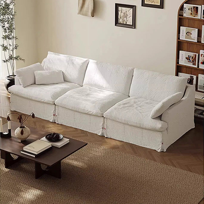 Linen Fabric White Goose Down Sofa