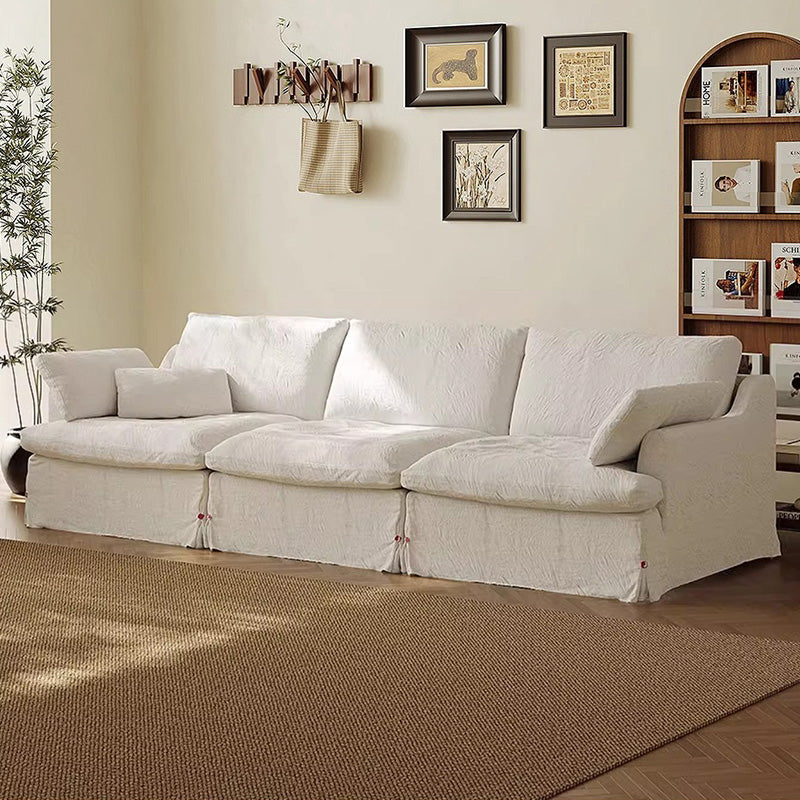 Linen Fabric White Goose Down Sofa