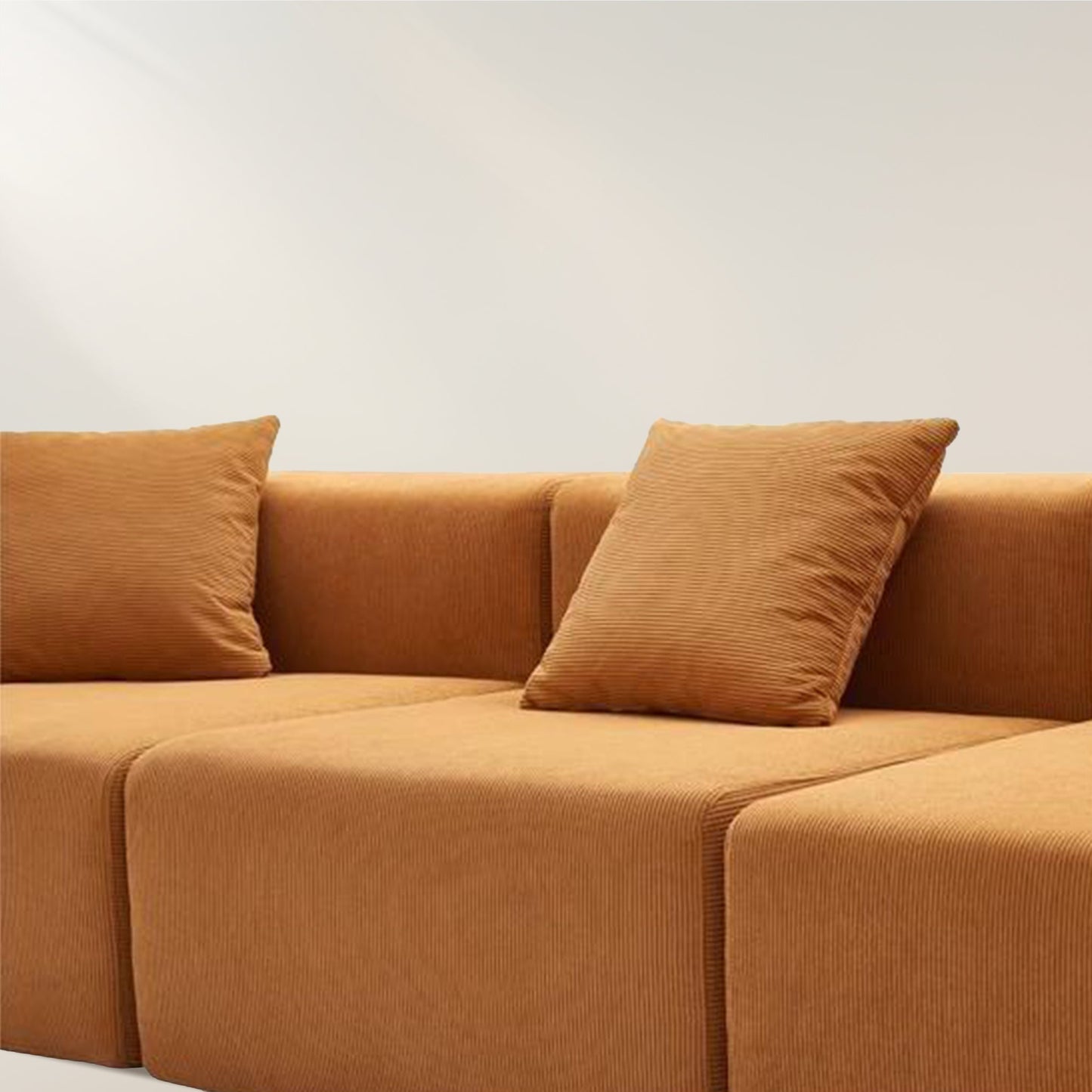 Golden Cube Curduroy Compressed Sofa