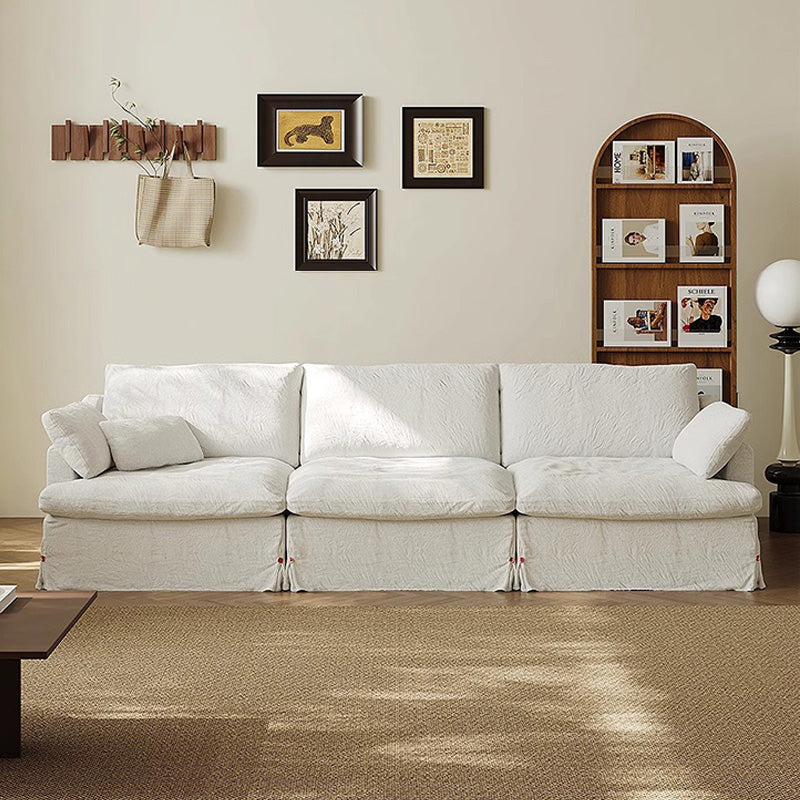 Linen Fabric White Goose Down Sofa