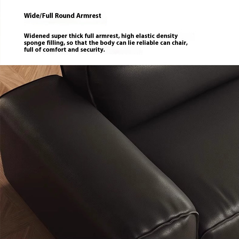 Top Layer Genuine Leather Tofu Block Combination Sofa