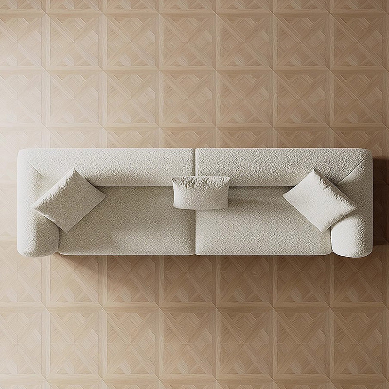 Lamb Wool Cream Style Sofa