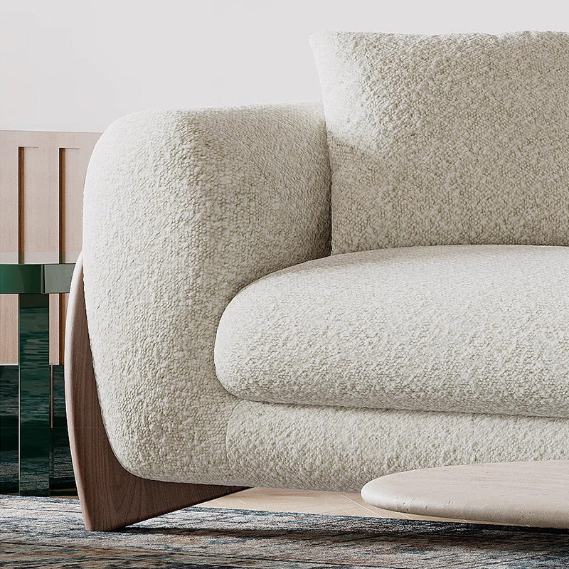 Lamb Wool Cream Style Sofa