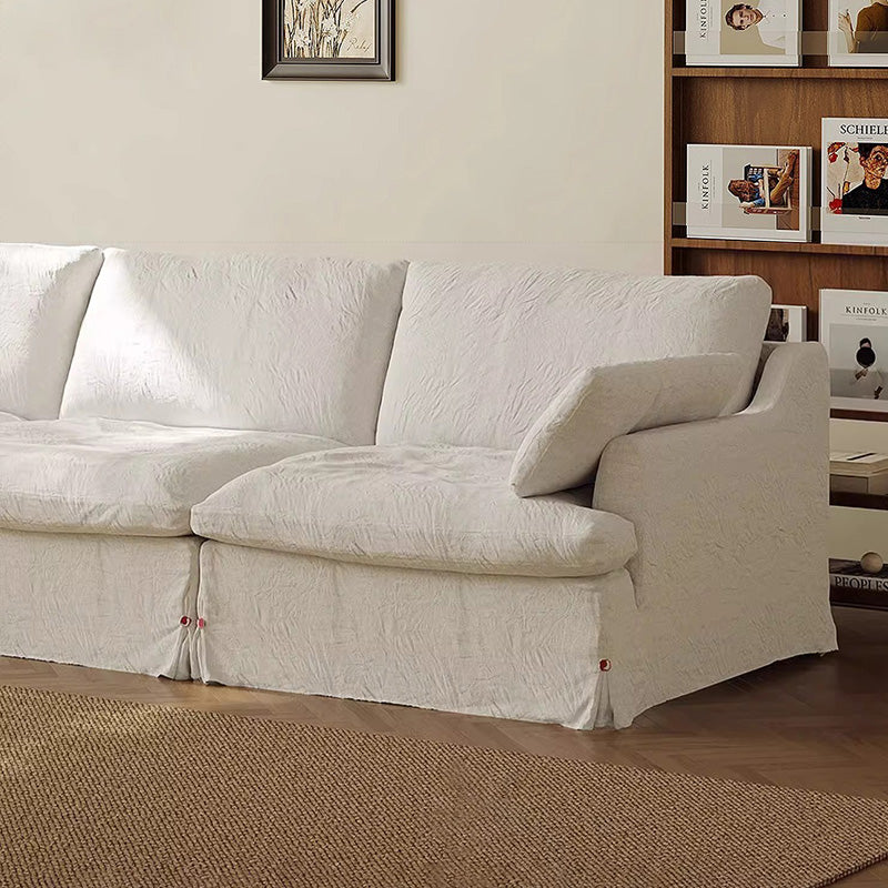 Linen Fabric White Goose Down Sofa