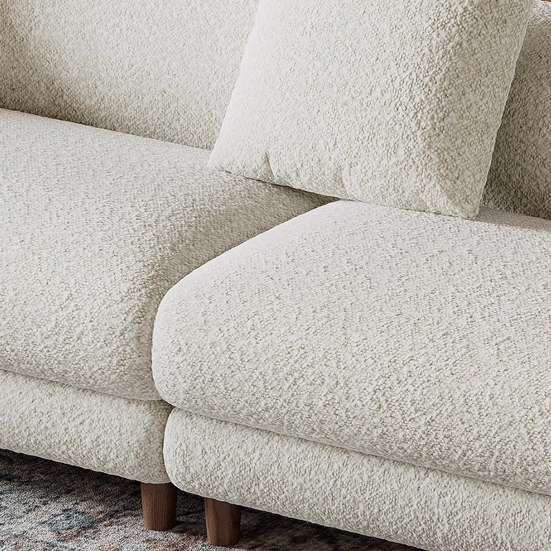 Lamb Wool Cream Style Sofa