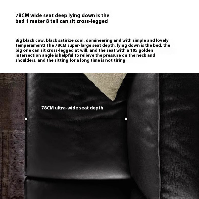 Top Layer Genuine Leather Tofu Block Combination Sofa
