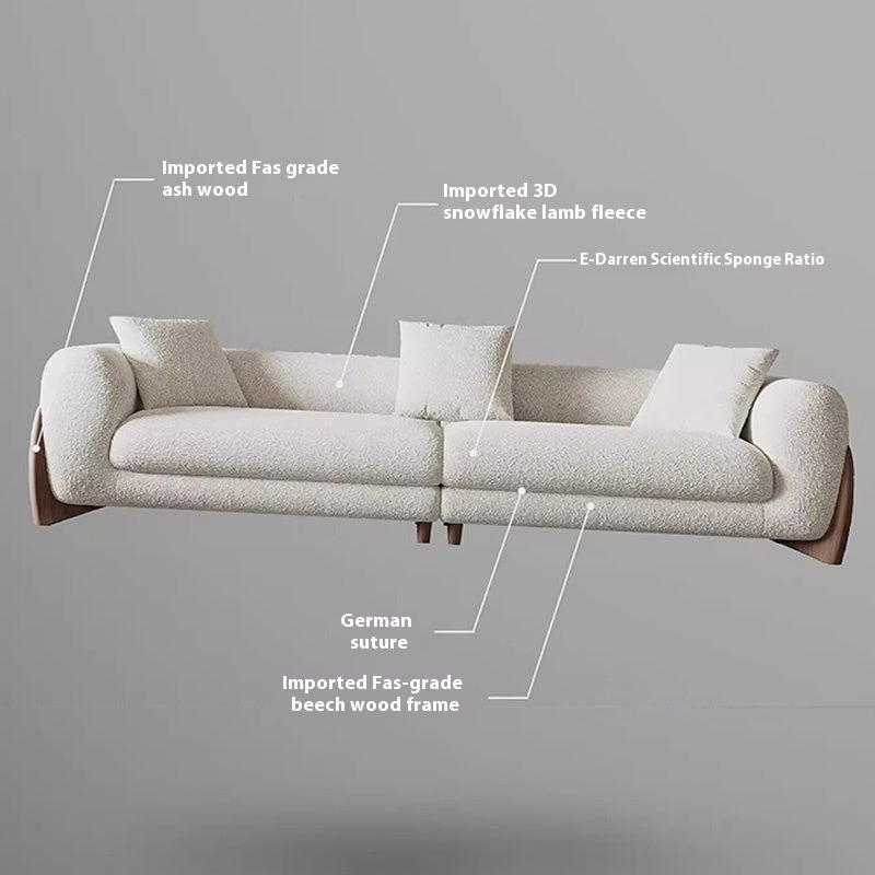 Lamb Wool Cream Style Sofa