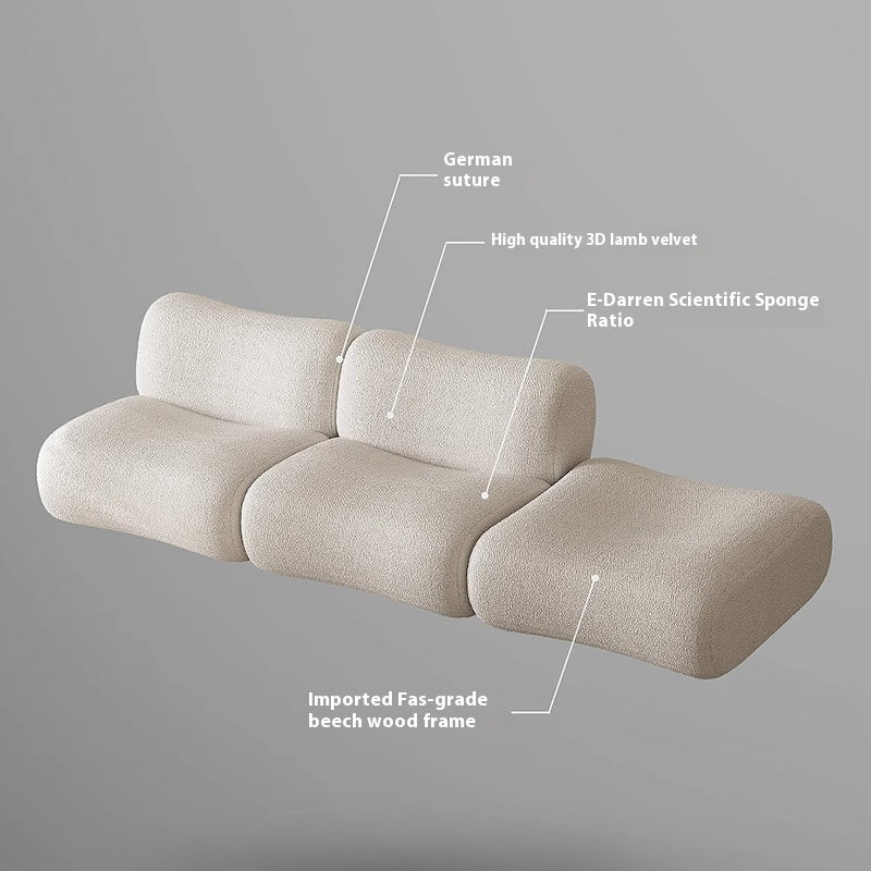 Lamb Fleece Modular Sofa