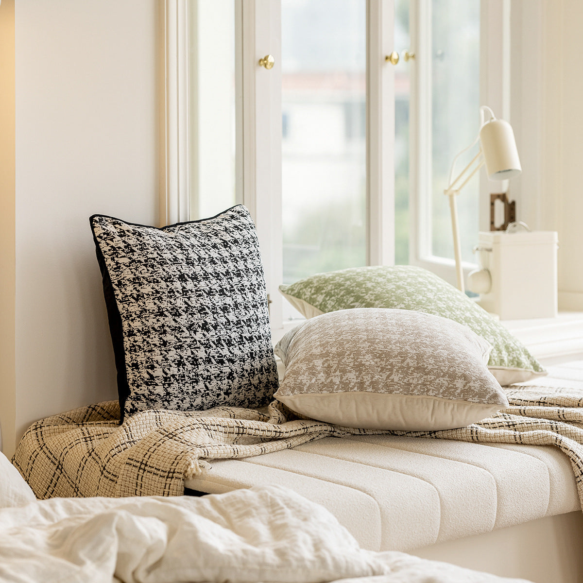 Modern Houndstooth Couch Pillows