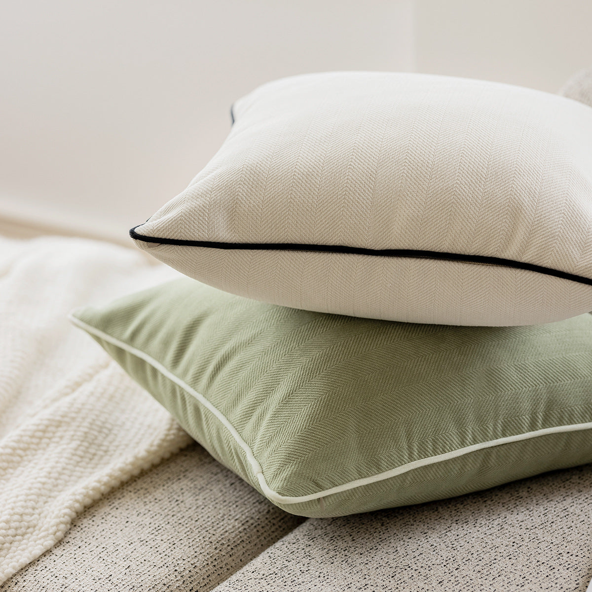 Versatile Green Simple Throw Pillow