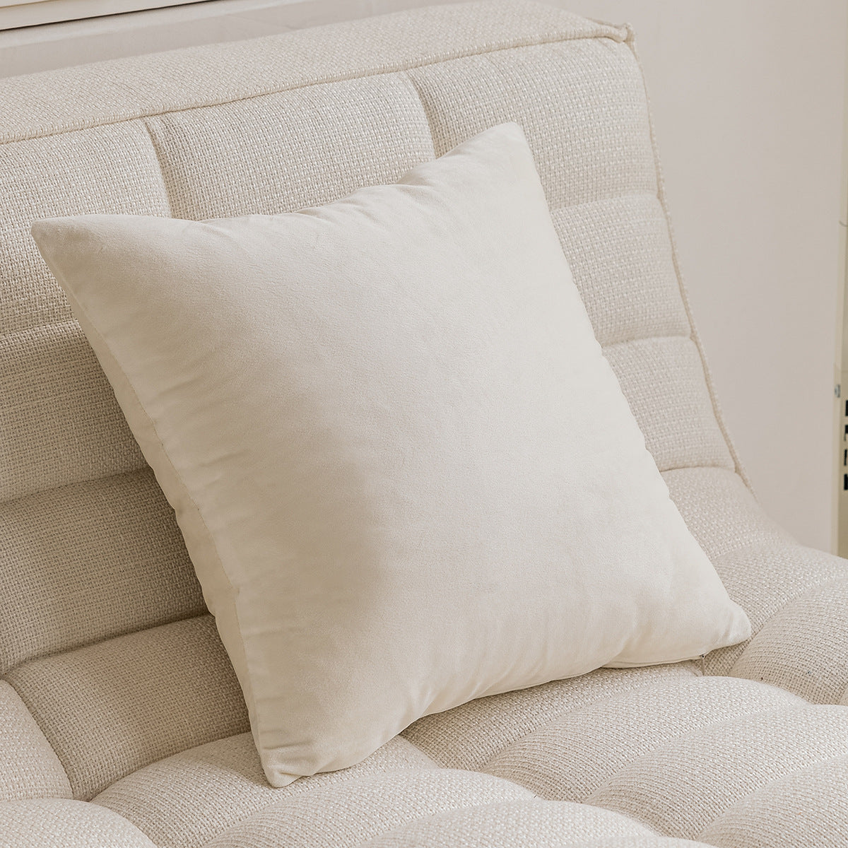Creamy Chic Modern Flannelette Throw Pillow