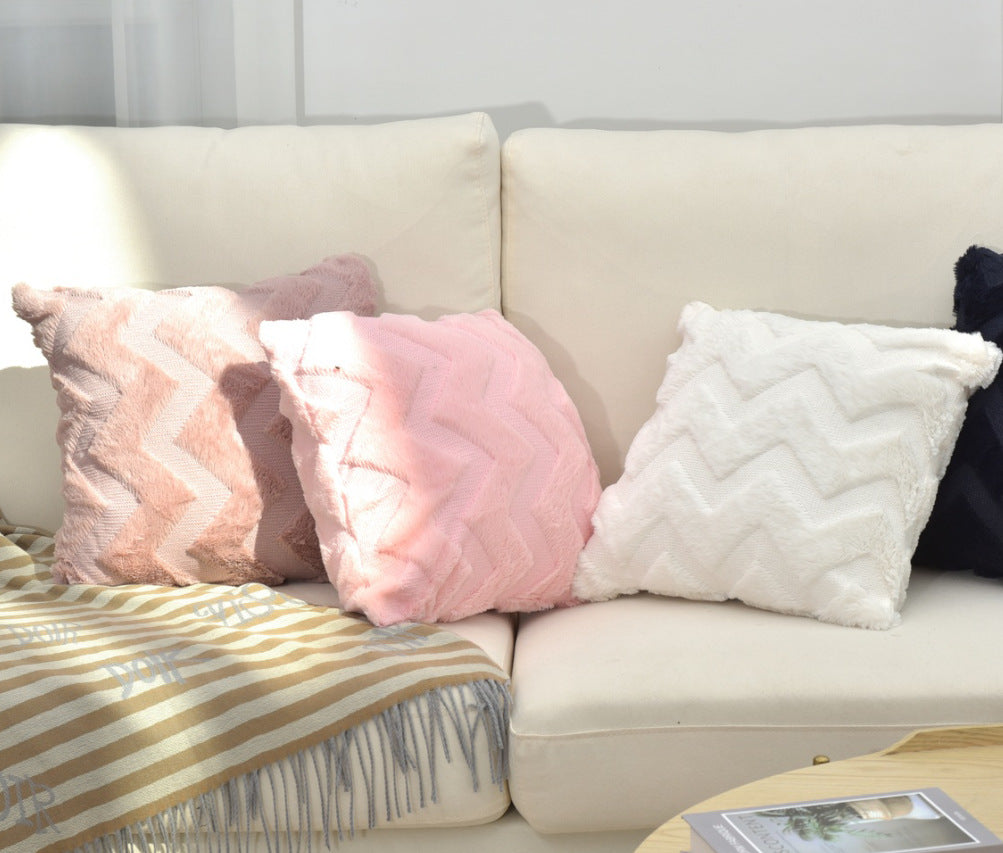 Luminous Pink Soft Plush Decorative Pillow