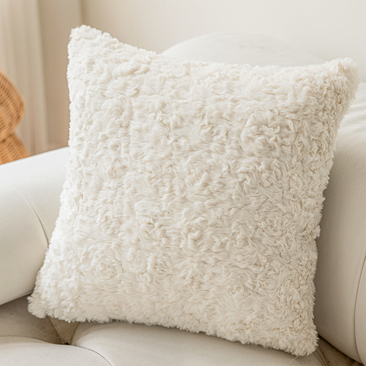 Plush Creamy Colorblock Creative Bow Shaped Cushion