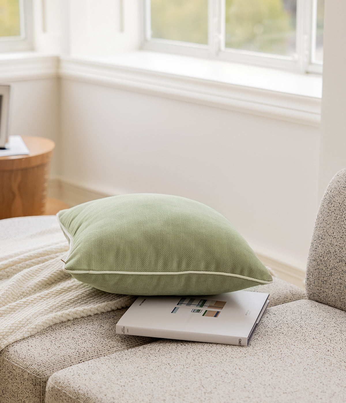 Versatile Green Simple Throw Pillow