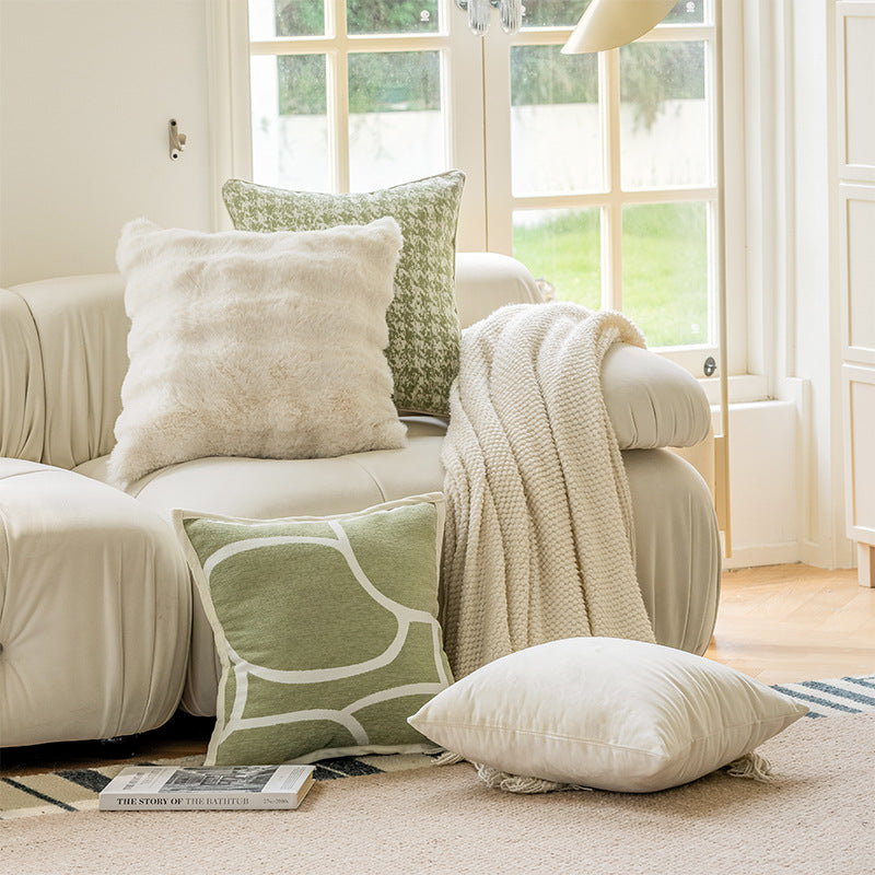 Creamy Chic Modern Flannelette Throw Pillow