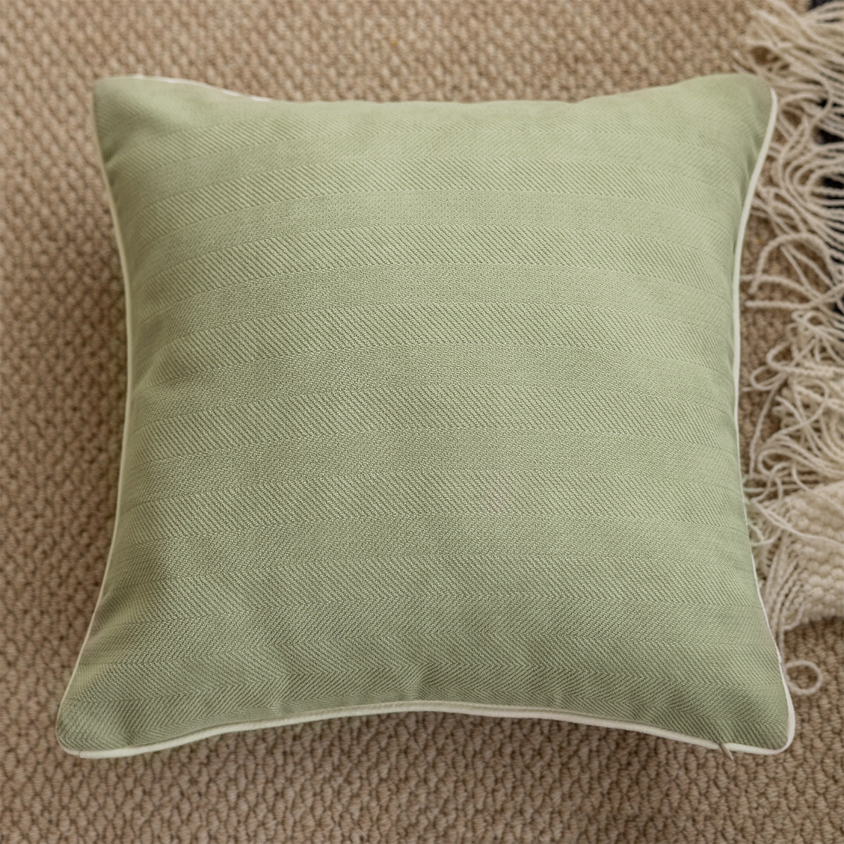 Versatile Green Simple Throw Pillow