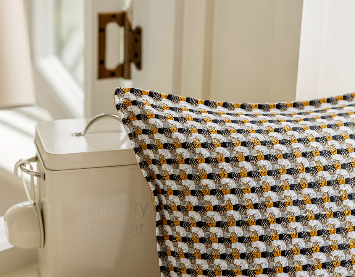 Retro Rattan Square Couch Pillows