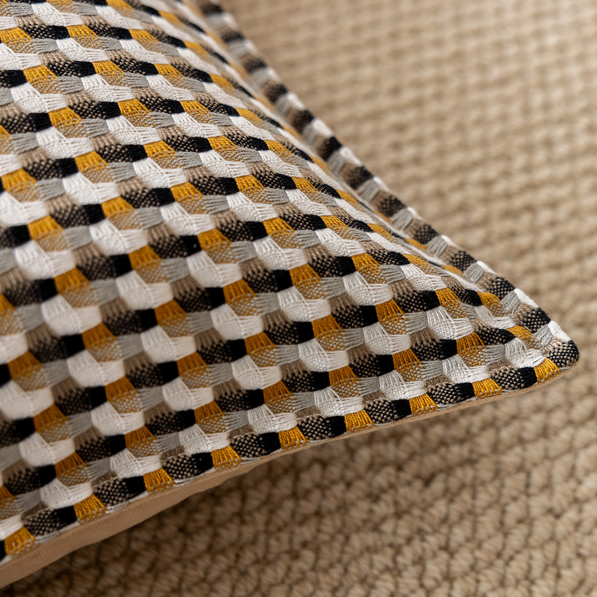 Retro Rattan Square Couch Pillows