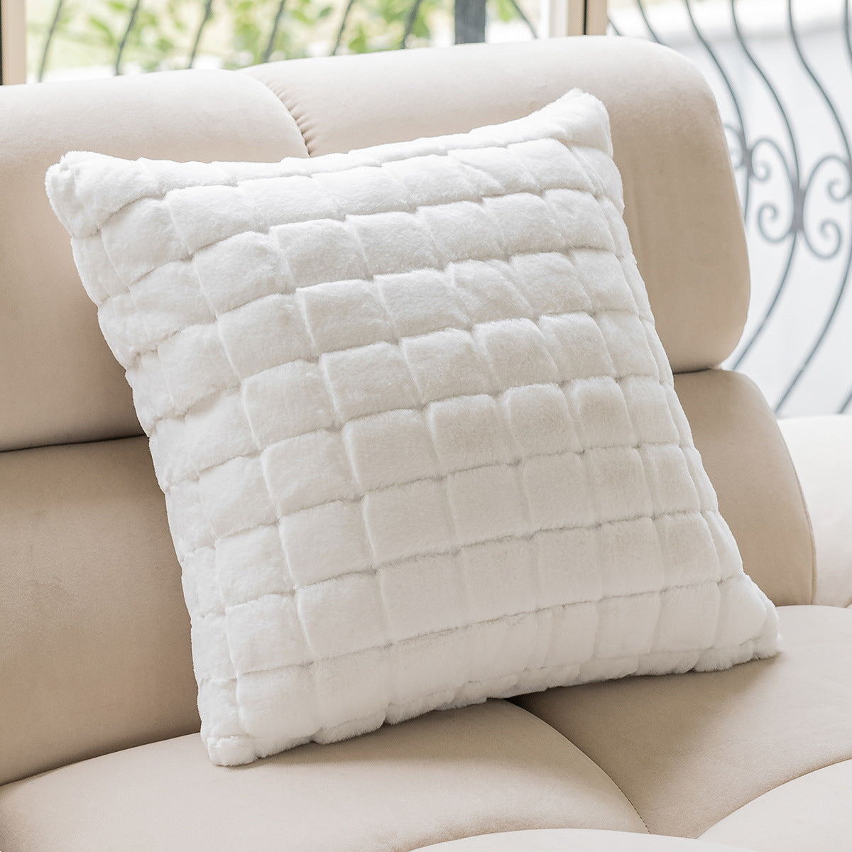 Fluffy Square Throw Pillows