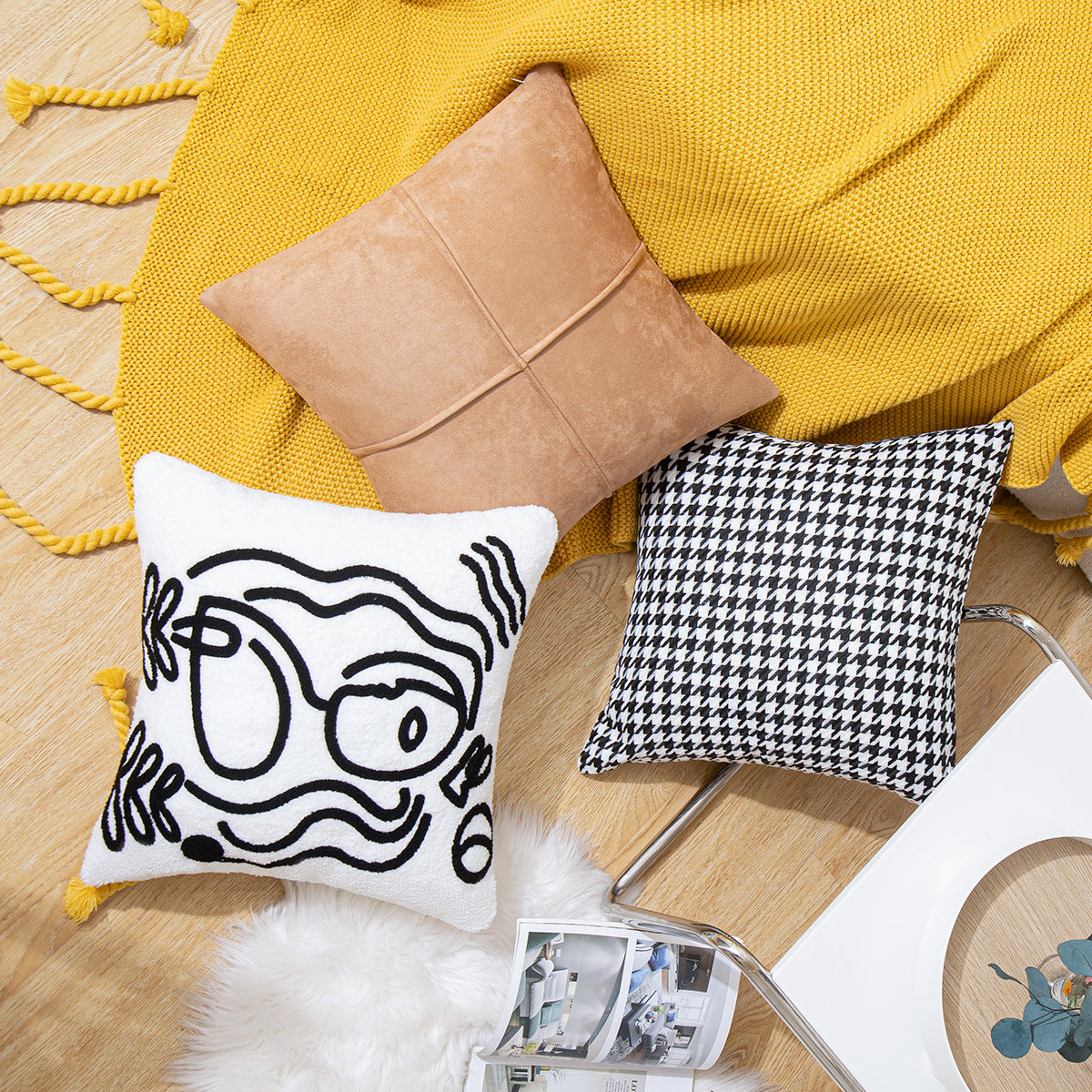 Textured Suede Couch Pillows