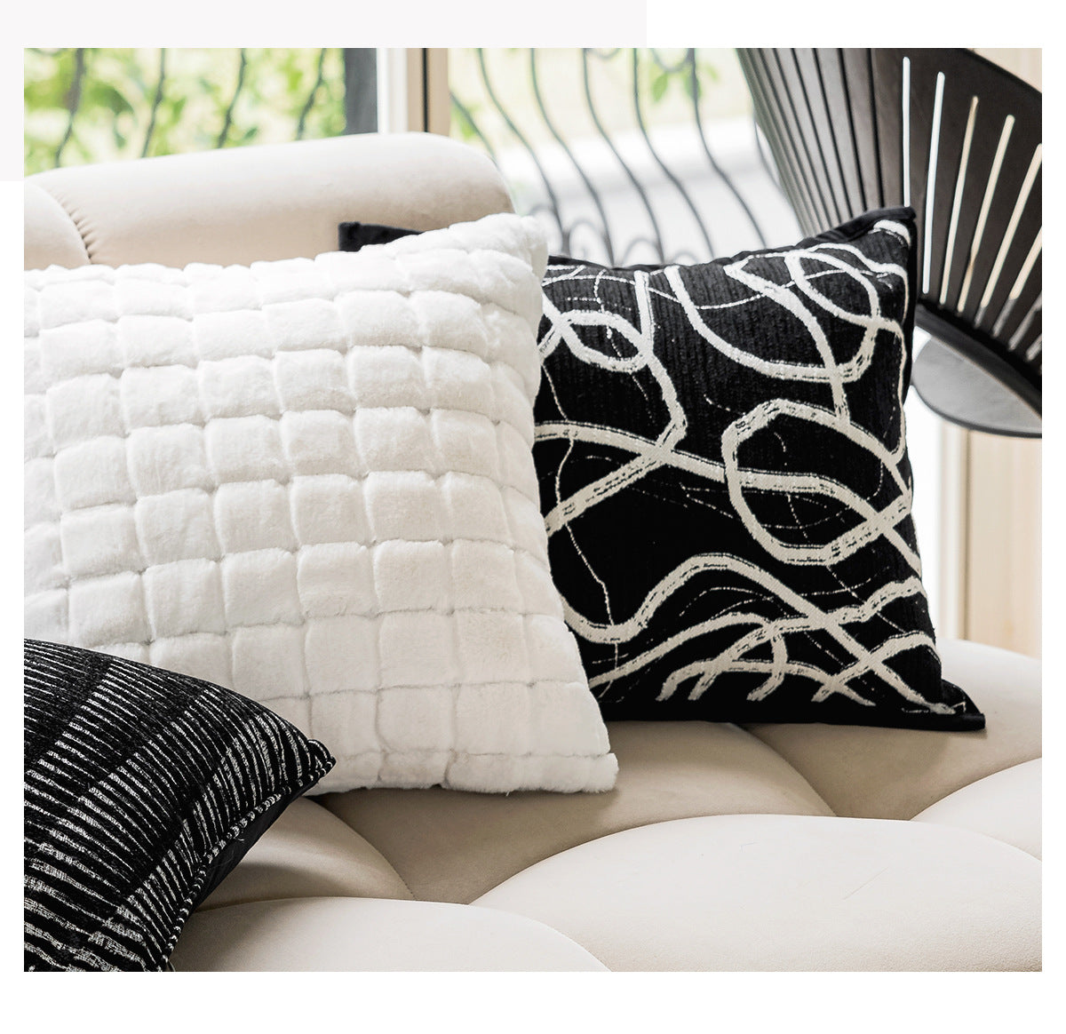 Fluffy Square Throw Pillows