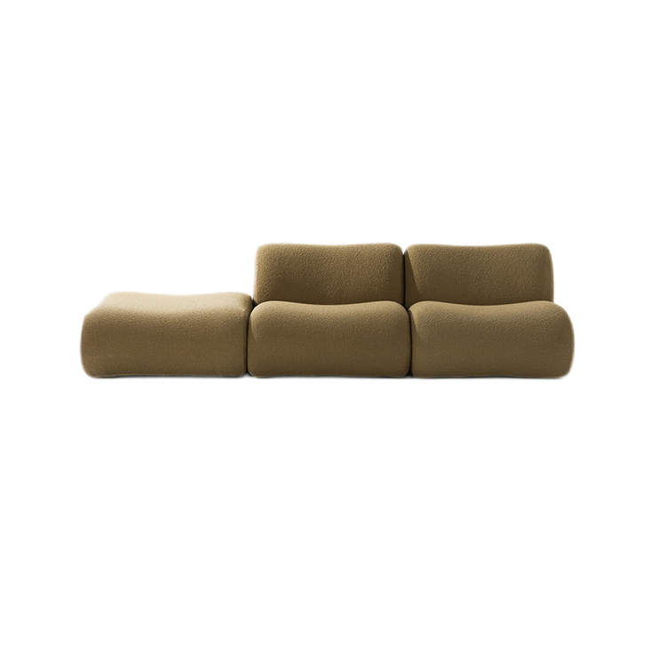 Curved Olive Modular Sectional Sofa