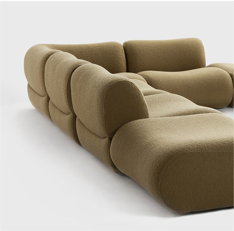 Curved Olive Modular Sectional Sofa