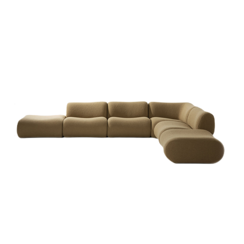 Curved Olive Modular Sectional Sofa