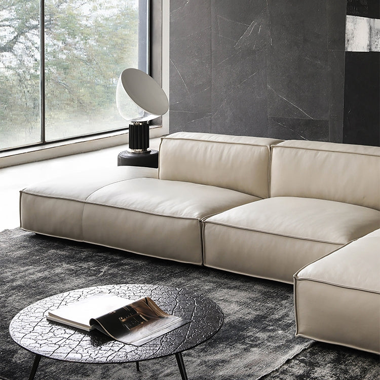 Lance Modern Beige Leather Sectional