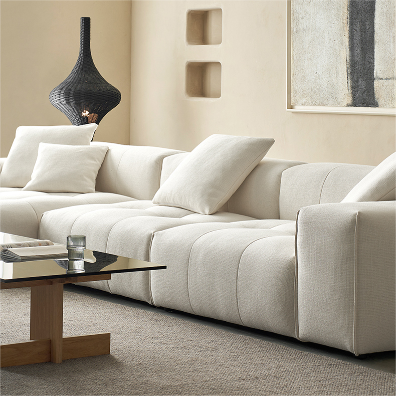 Nature Beige Upholstery Chaise Sectional