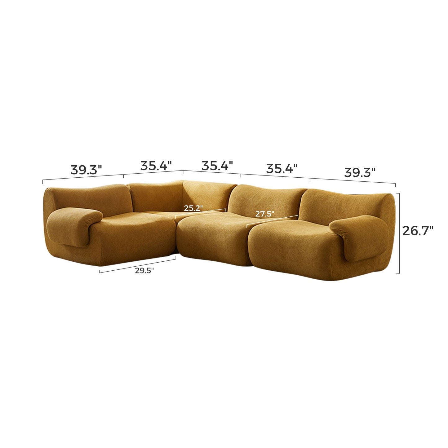 Marigold Sherpa Fleece Compressed Sofa