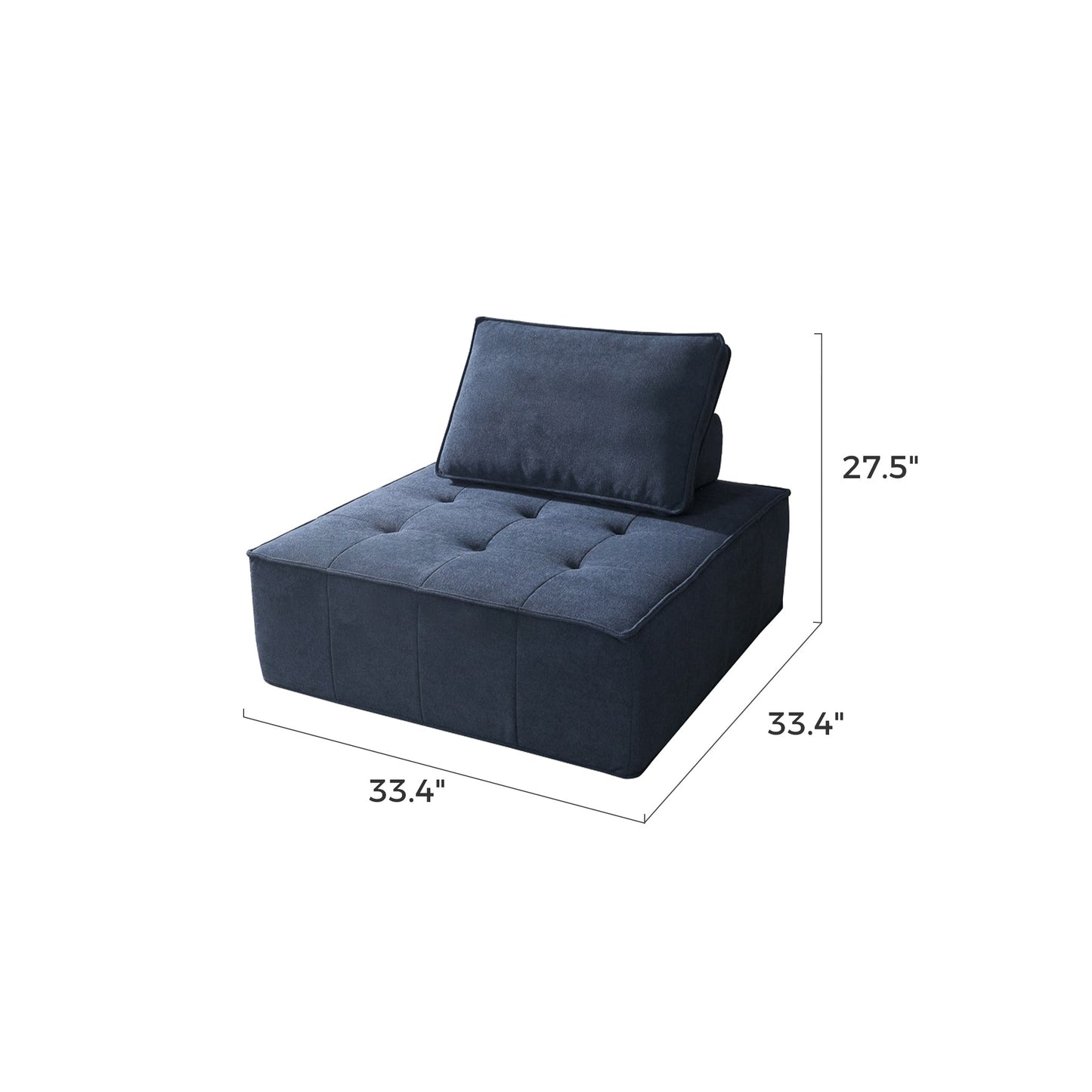 Minimalist Cube Modular Velvet Compressed Sofa