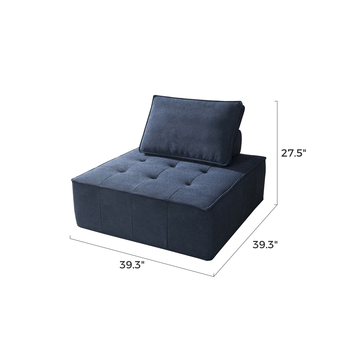 Minimalist Cube Modular Velvet Compressed Sofa