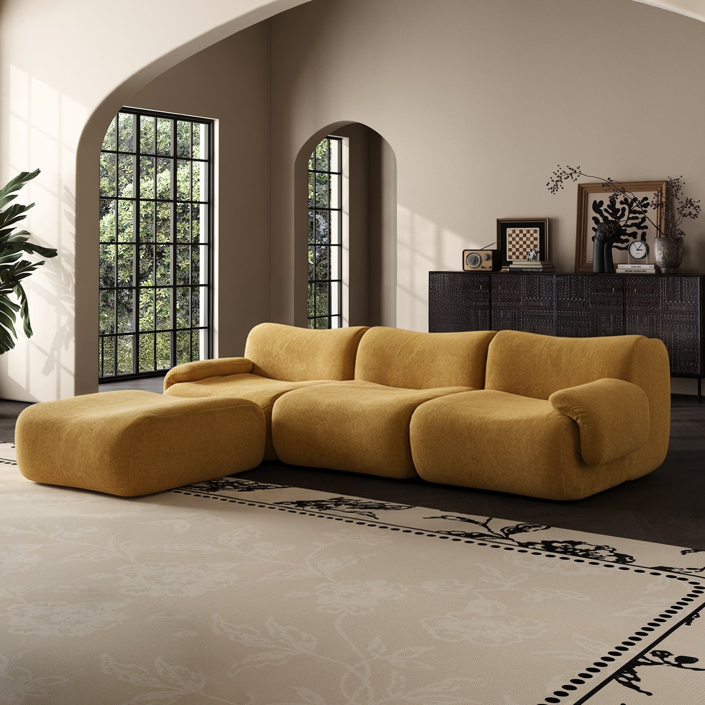 Marigold Sherpa Fleece Compressed Sofa