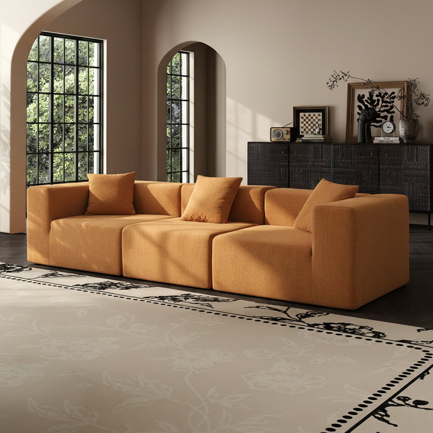 Golden Cube Curduroy Compressed Sofa