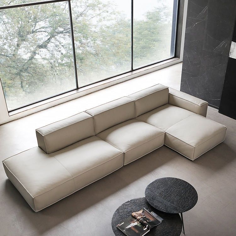 Lance Modern Beige Leather Sectional