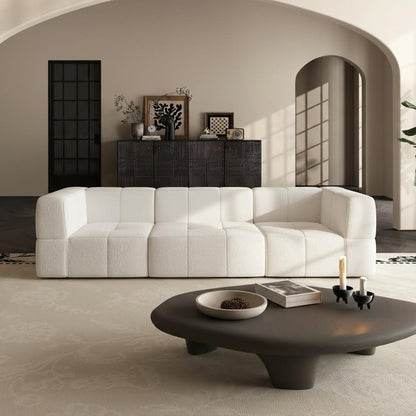 Cube Milk Sherpa Fleece Compressed Sofa