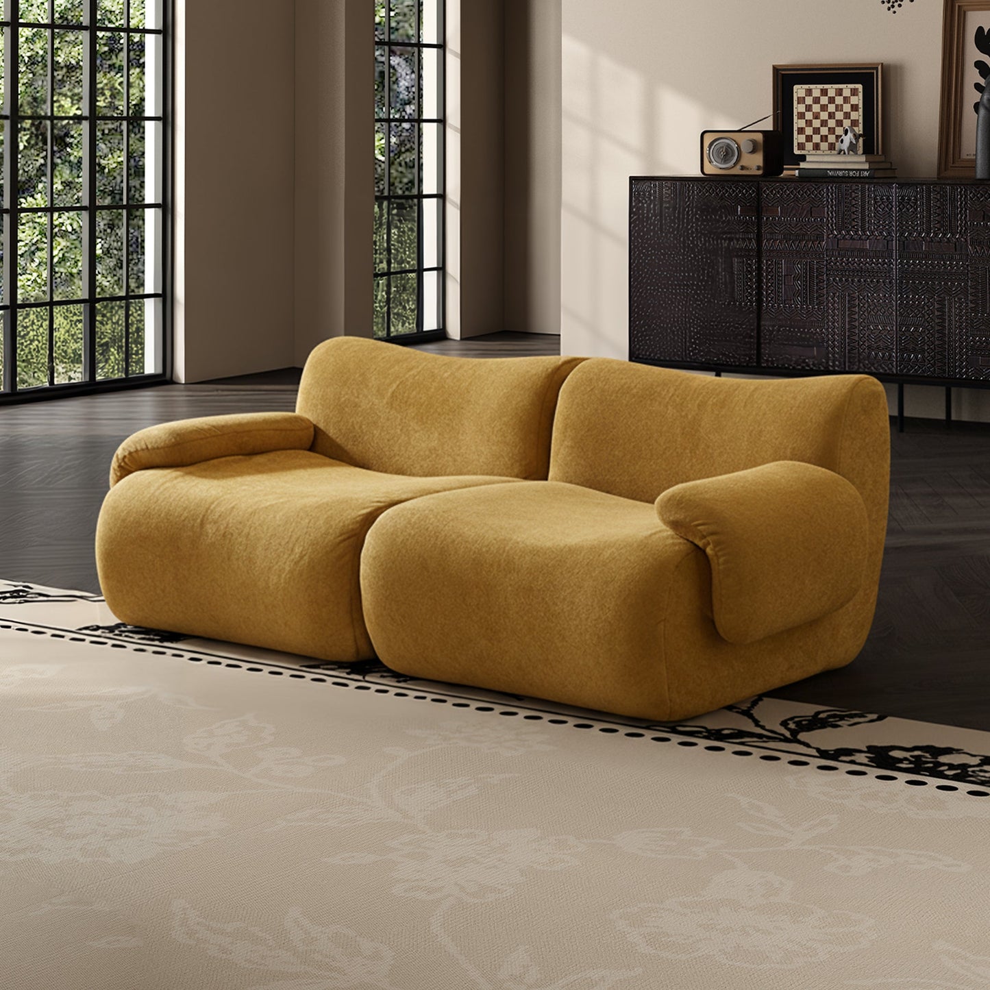 Marigold Sherpa Fleece Compressed Sofa