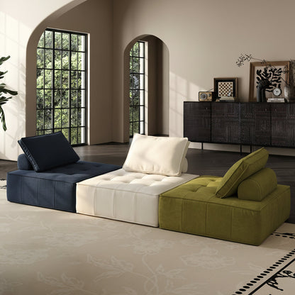 Minimalist Cube Modular Velvet Compressed Sofa