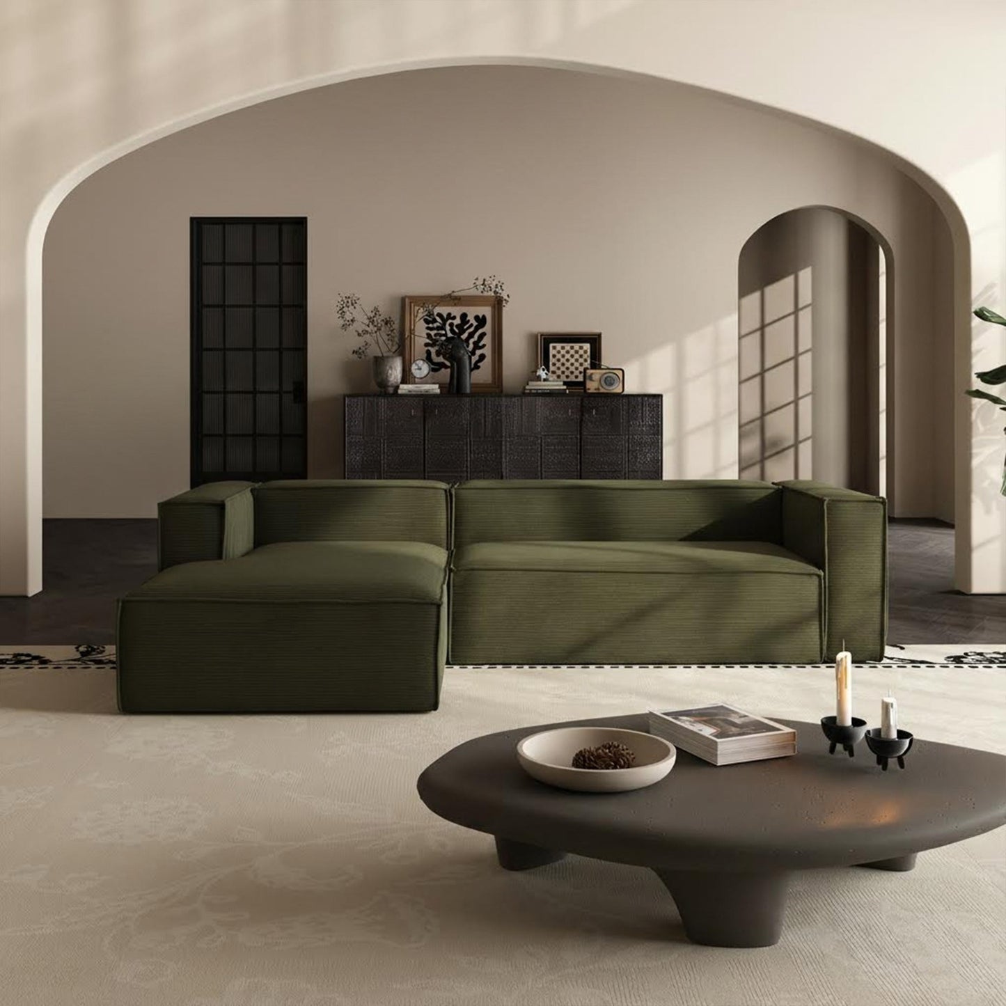 Forest Form Corduroy Compressed Sofa