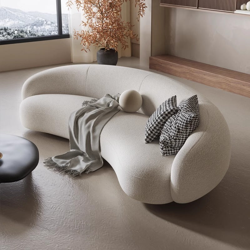 Lamb Velvet Curved Sofa