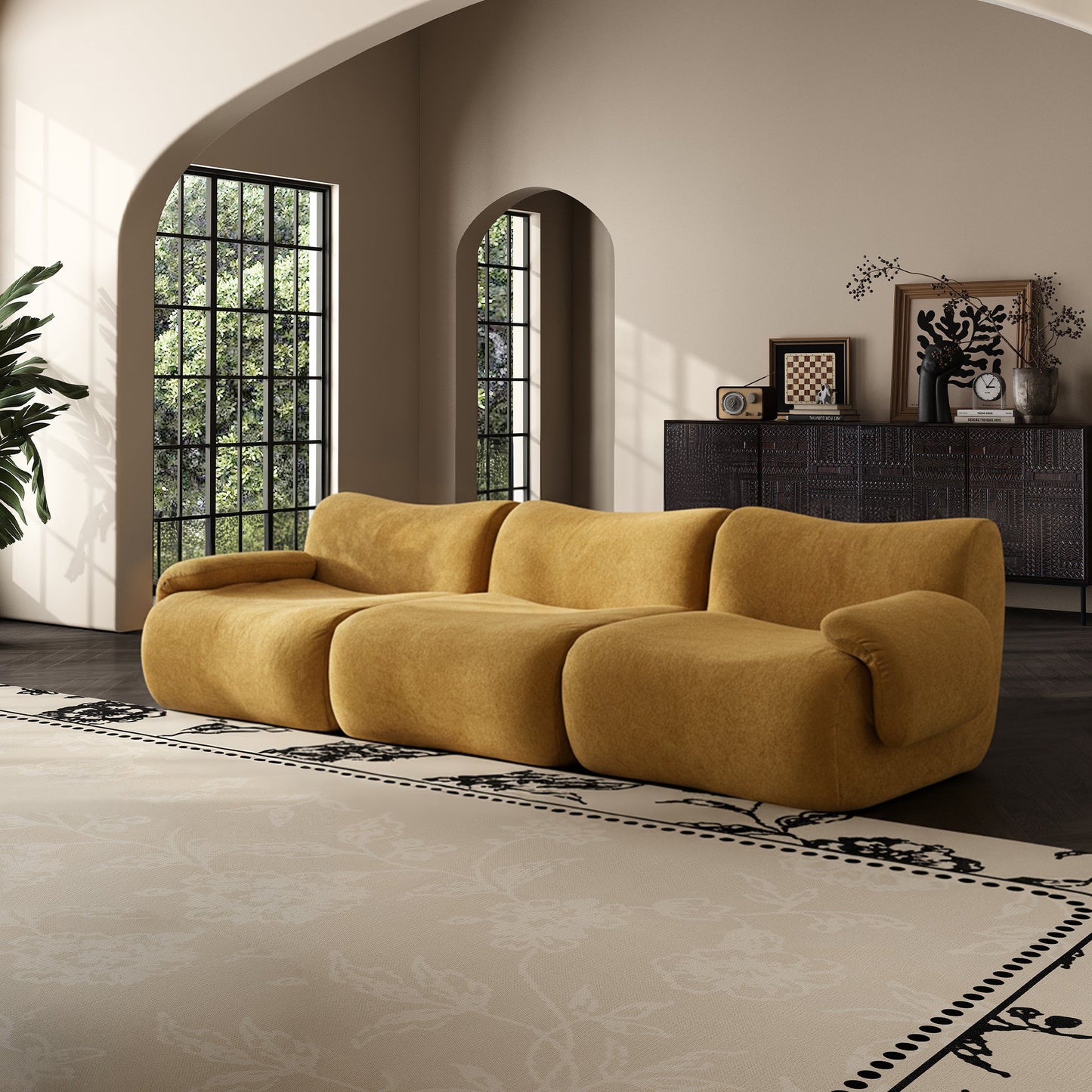 Marigold Sherpa Fleece Compressed Sofa