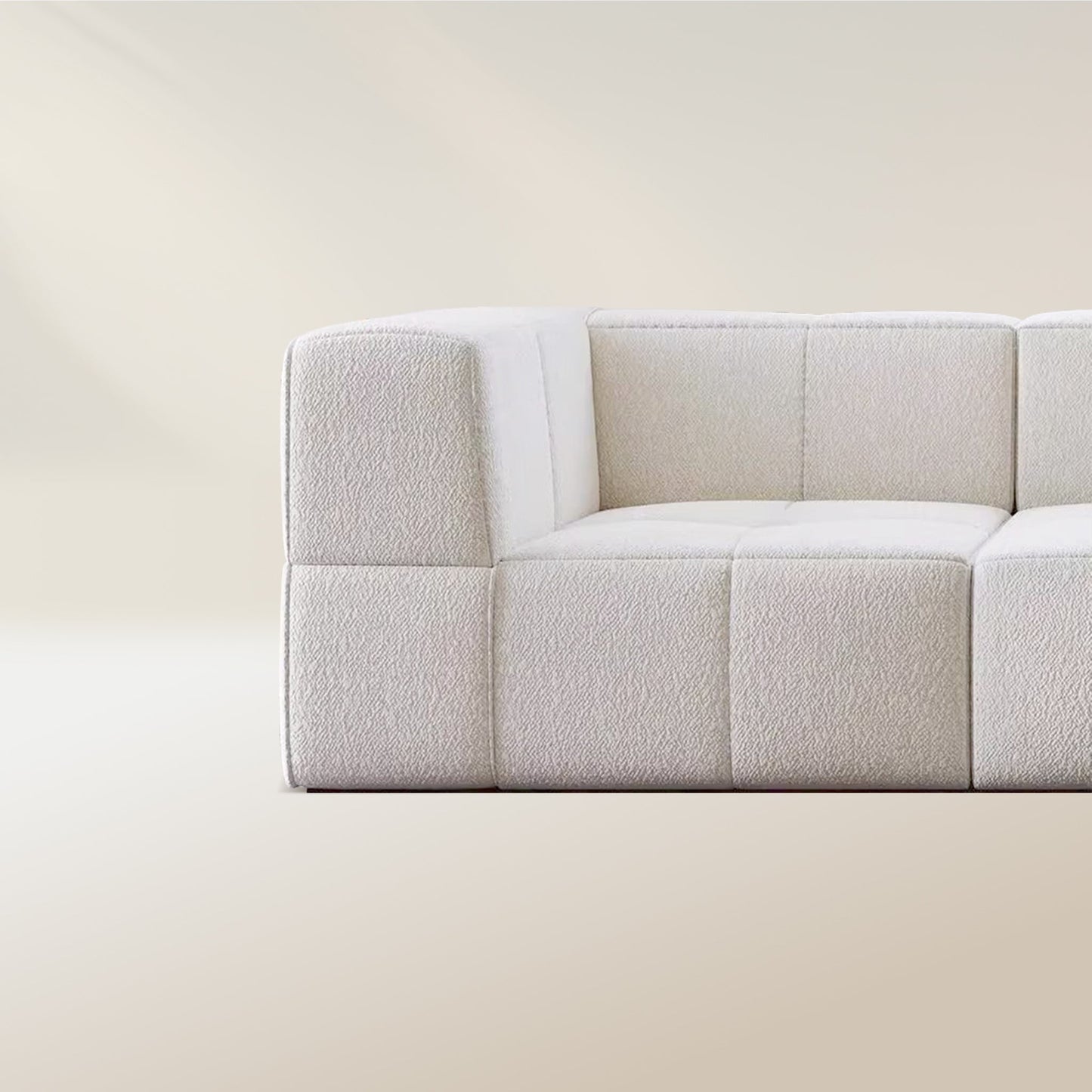 Cube Milk Sherpa Fleece Compressed Sofa